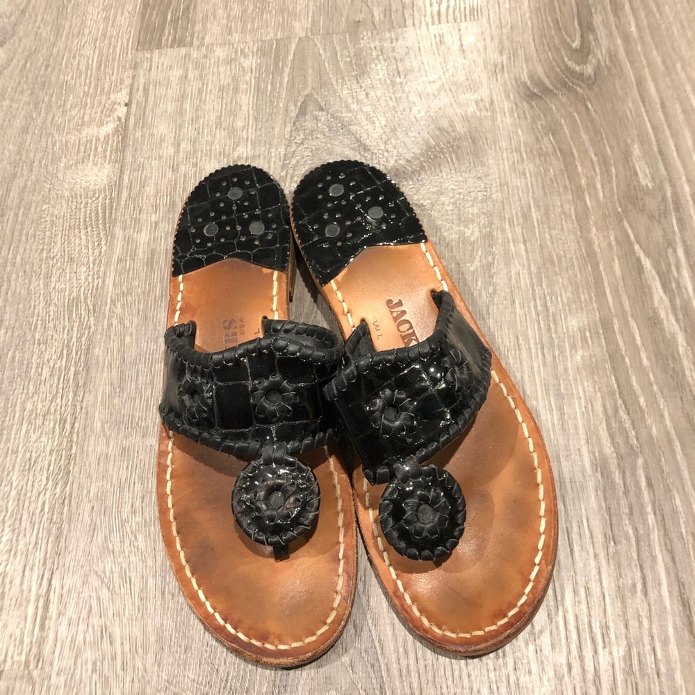 Jack Rogers Navajo patent croc sandals 7